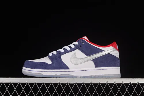 All Categories Nk SB Dunk Series Nk SB Dunk Low Low-top Sneakers Nk SB Dunk Low Prm QS Paris BMW Gold and Silver Hook Casual Sports Sneakers 839685-416
